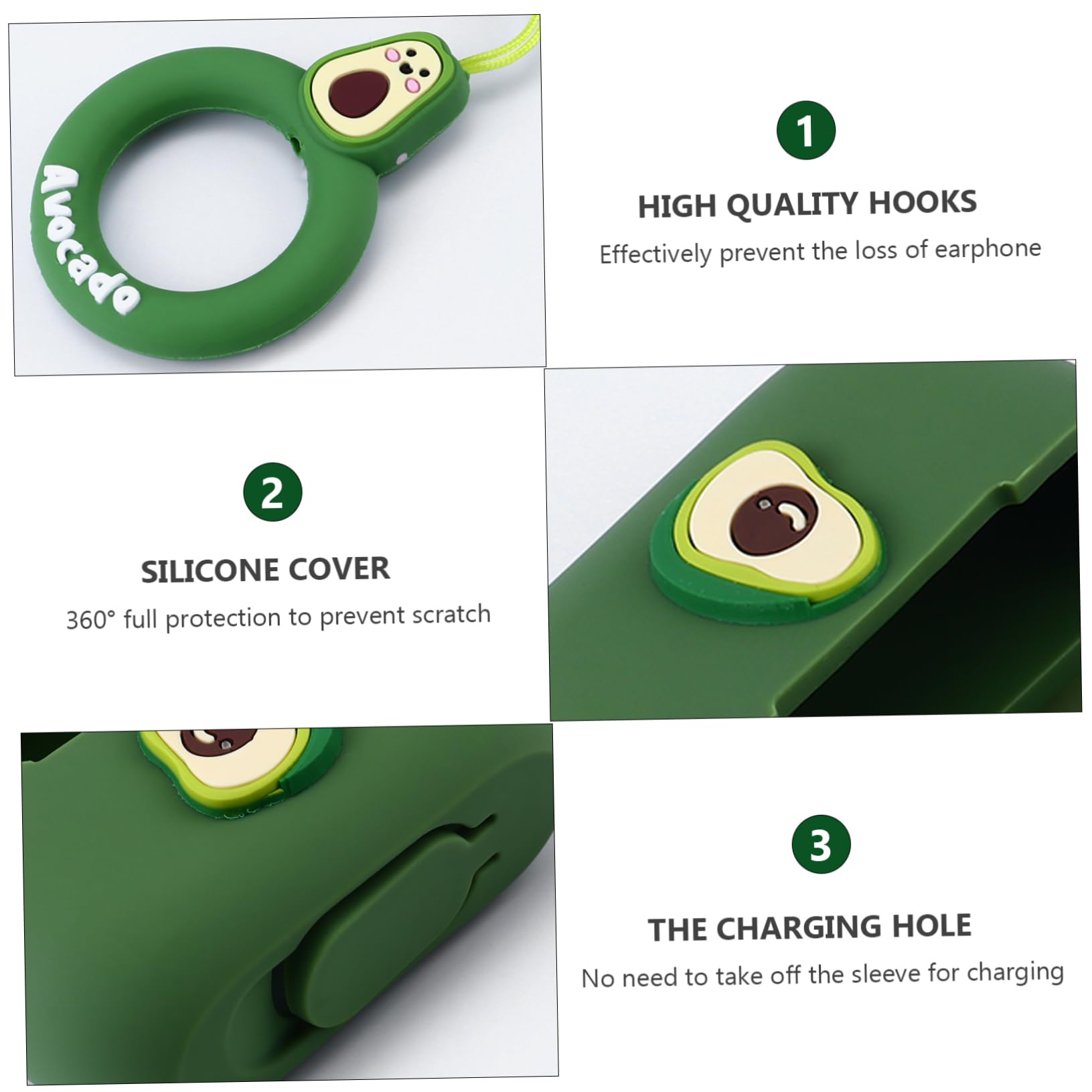 DOITOOL 3 Piezas Caso Auriculares Caja Auriculares Moda Funda para Gel Silicona Cubierta La Caja Carga Fruta Pro2 Envase Gel Sílice