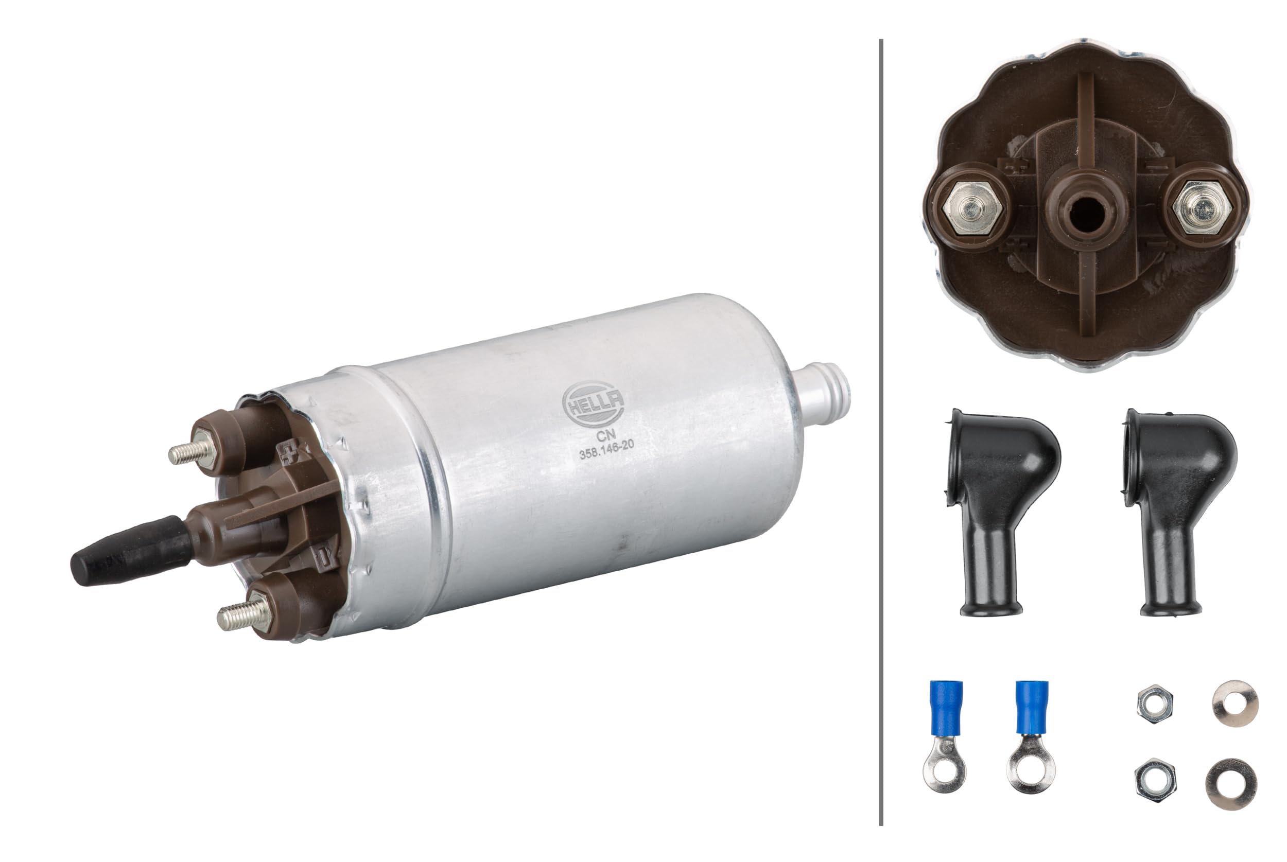 HELLA 8TF 358 146-201 Bomba de combustible - eléctrico - con material de montaje añadido - con conector de engarce a presión