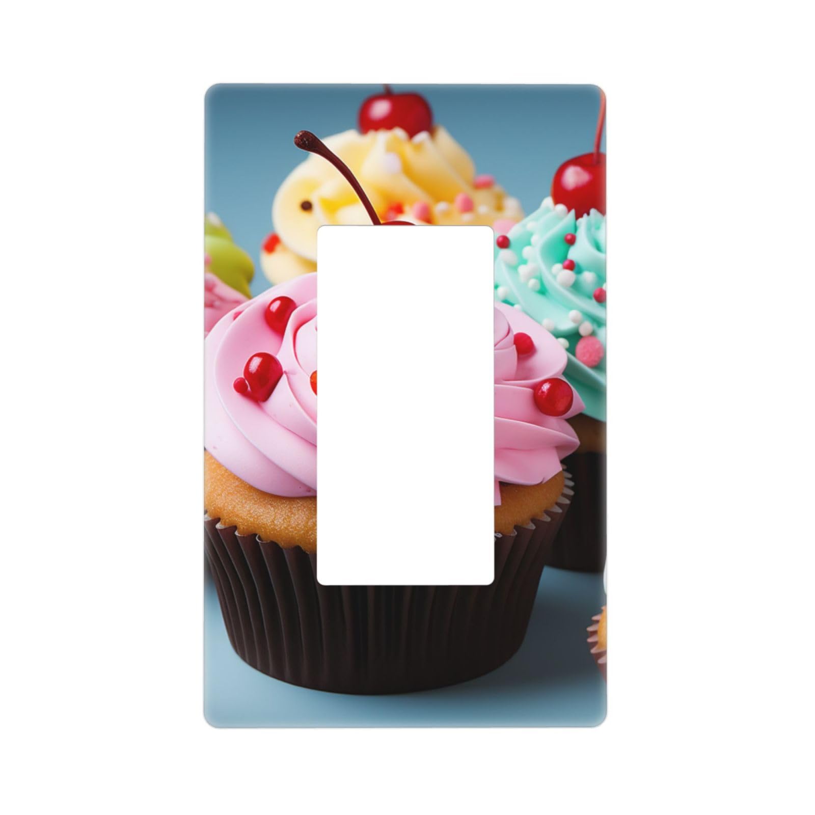 Decorator Wall Plate 1 Gang Light Switch Covers Decorator Receptacle Outlet Covers Cupcake Wall Plates for Electrical Outlets Plug Cover Single Rocker Switch Plates