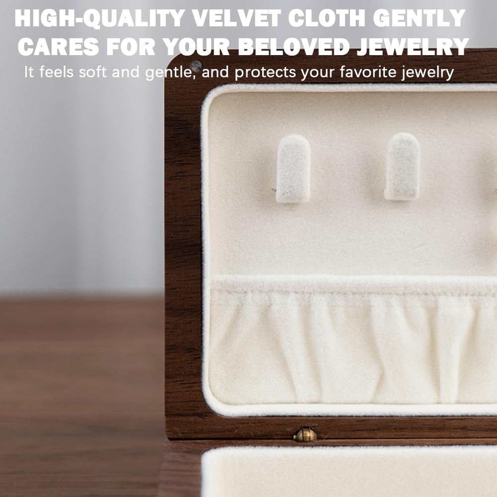 Tragbare Schmuck-Aufbewahrungsbox aus Massivholz – Mini mit Magnetverschluss für Ohrringe, Ringe, Halsketten – ideales Reisezubehör für Frauen