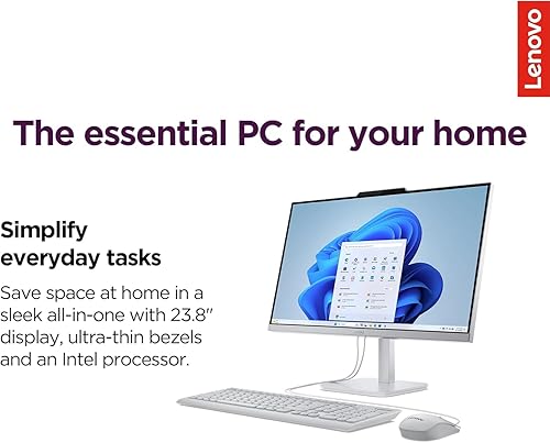 Miniatura 2 de Lenovo Nueva computadora de escritorio IPS FHD de 24 pulgadas para el hogar y la oficina - 16 GB de RAM - SSD de 1 TB - Biseles delgados de 3 lados