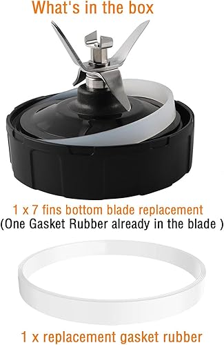 Miniatura 6 de Piezas de repuesto para licuadora Ninja, 7 aletas Ninja Blender Blade para Ninja BN401 BN751 BN801 BL480 BL640 NN100-30 BL2012 32oz 24oz 18oz Copa