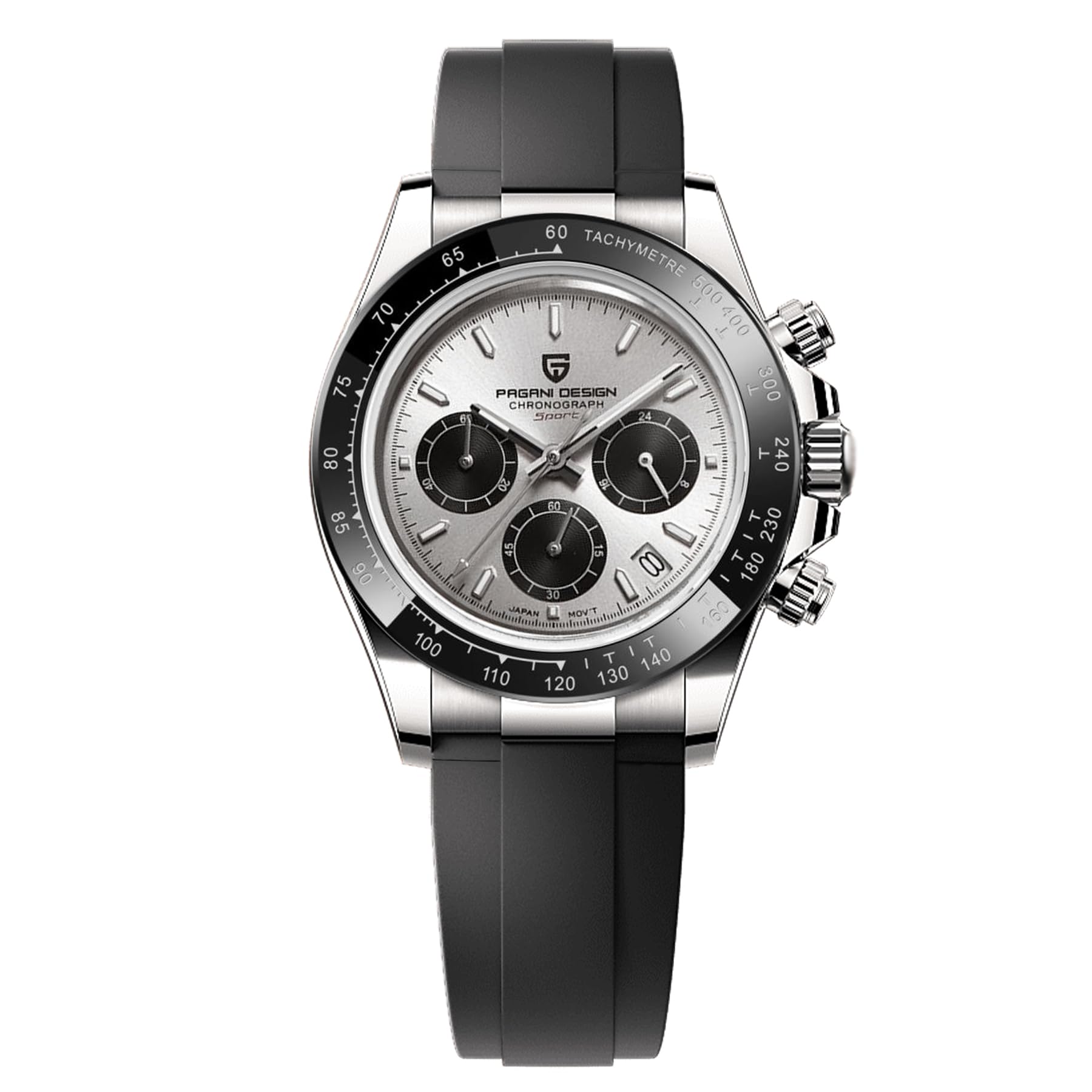 PAGRNE DESIGNPagani Design Men's Quartz Watch Sapphire Glass Chronograph Stainless Steel Waterproof Luminous Japanese Movement