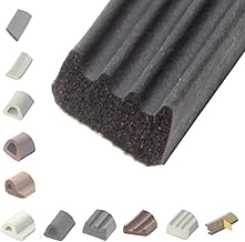 BRESKO 6-100 m Fensterdichtung Selbstklebend Dichtung Gummidichtung Epdm Türdichtung Dichtband Gummi Fenster Profil Abdichtung Dichtungsprofil (EE - 15x8 mm - schwarz, 100 m)
