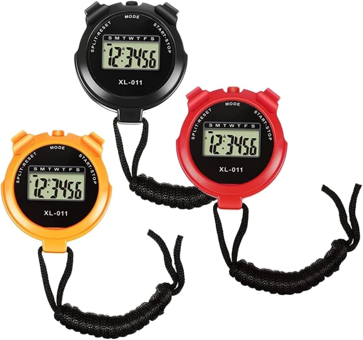 3 szt. Elektroniczny stoper sportowy dla dzieci zegar zewnętrzny zegar elektryczny ręczny stoper stopery dla sportu (Color : 3pcs)