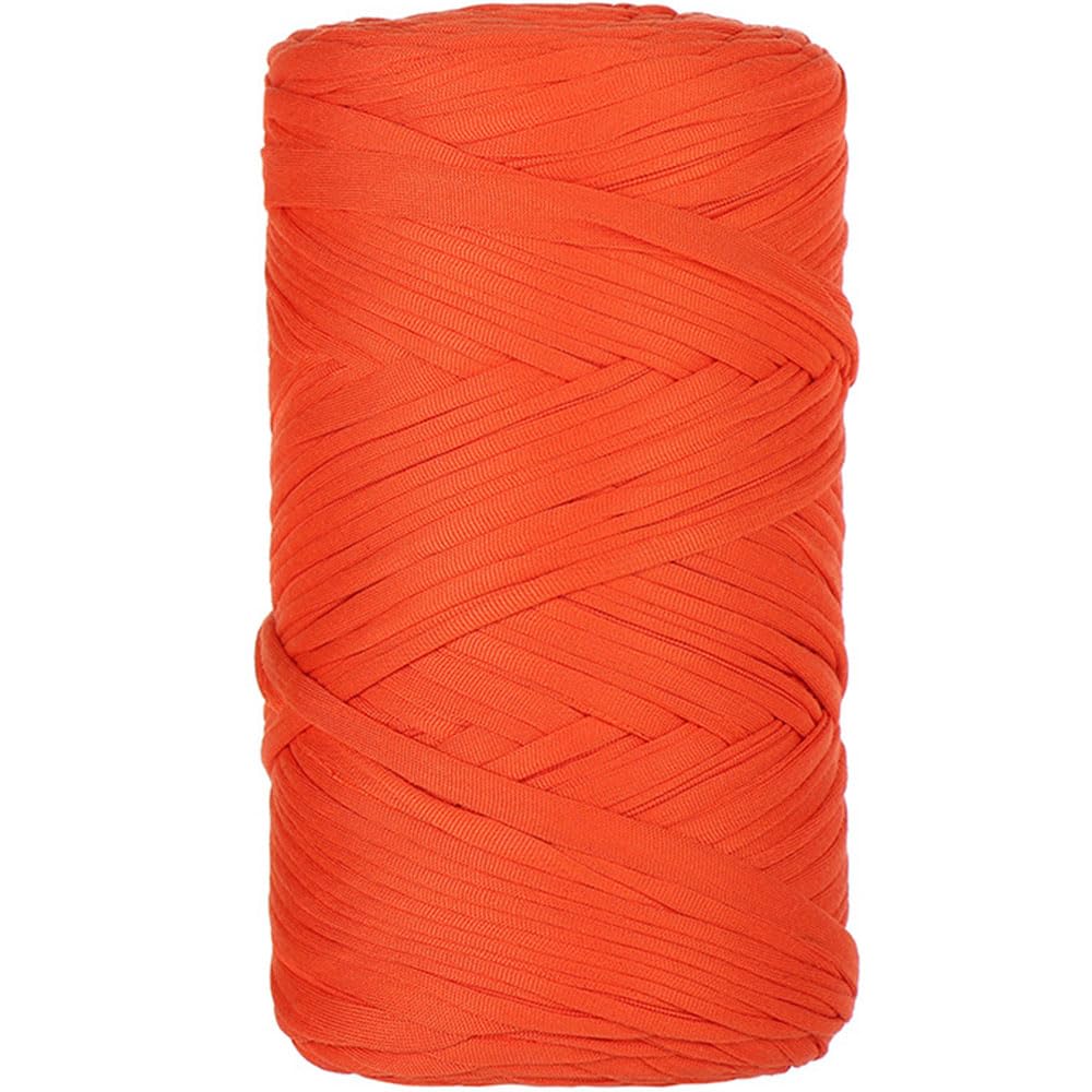 1 Pcs 400g Cotton Soild Color T-Shirt Yarn Fabric Crochet Yarn for DIY Knitting Handbags Hat Shoes Purse Basket