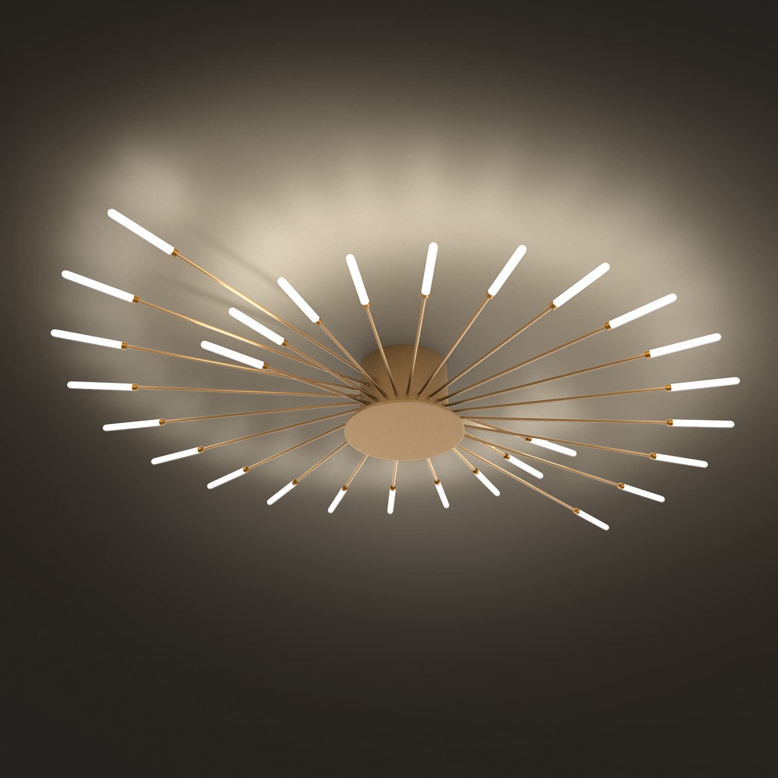 Plafoniera moderna a LED 42 teste Lampada da soffitto a incasso in oro Lampadari con paralume in acrilico per camera dei bambini Camera da letto Soggiorno Luce a forma di fiore neutra 4000K