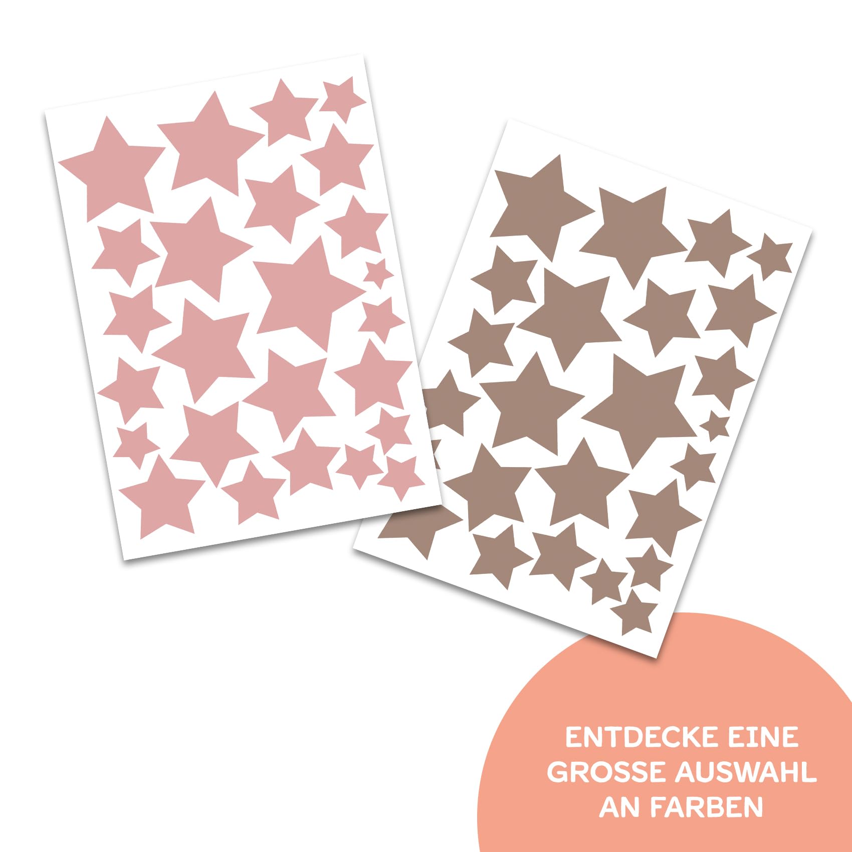 Wandsticker personalisiert Sticker Aquarell Tiere mit Name Wandtattoo für Kinderzimmer Babyzimmer Spielzimmer Mädchen Junge Y037 (Nr. 14 Sterne, Mit Wunschname)