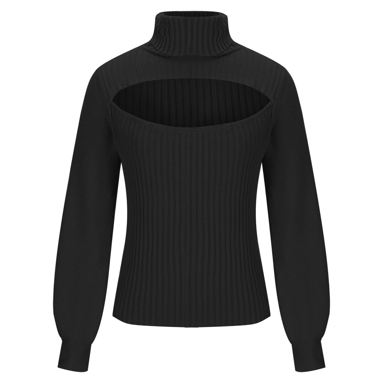 [ FLARE UP ]★Cut-out Turtleneck Long Sleeve (FL-110) B1729141928816_8eb2dc34-a8df-