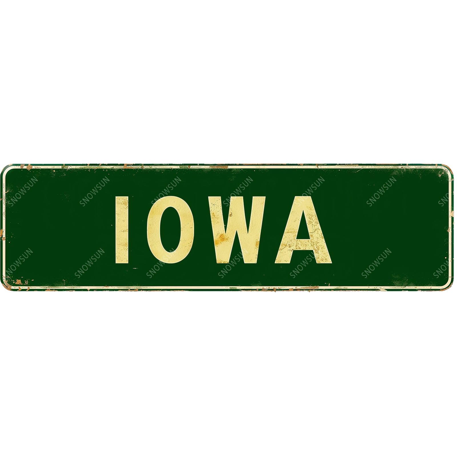 Iowa Street Sign Vintage Tin Signs Art Plaque for Home Office Bar Garden Cafe Yard Garage 4x16 Inch