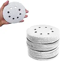 Kit 50 Disco de Lixa Fecho Aderente Pluma Branco 125mm Grão 800 - Starfer