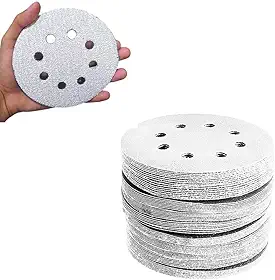 Kit 50 Disco de Lixa Fecho Aderente Pluma Branco 125mm Grão 800 - Starfer
