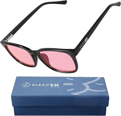 Vista 10 de 100% Blue Light Blocking Glasses - Better Sleep Anti Eye Strain Protection - Computer Gaming Women Men Negro (99% lente ámbar nocturna),d1