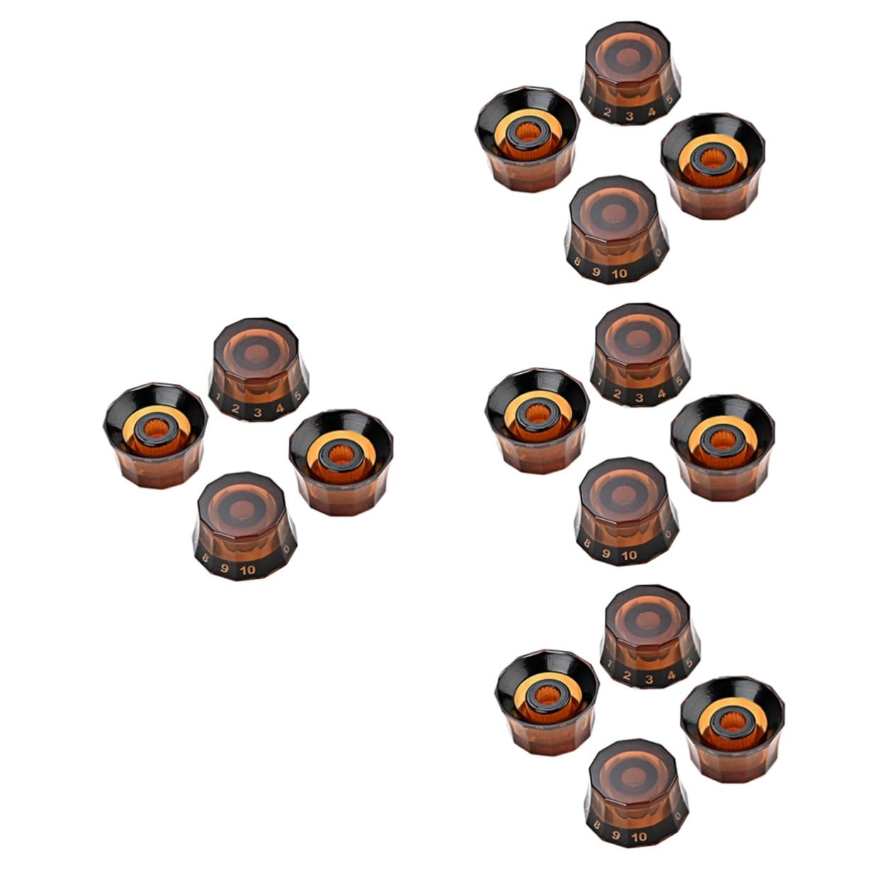 Abaodam 16 Pcs Guitar Button Instrument Guitar Cables Acoustic Guitar Bass Guitar Mount Socket Guitar Rack Guitar Tuner Potentiometer Guitars Volume Amplifier Knob Light Brown Plastic
