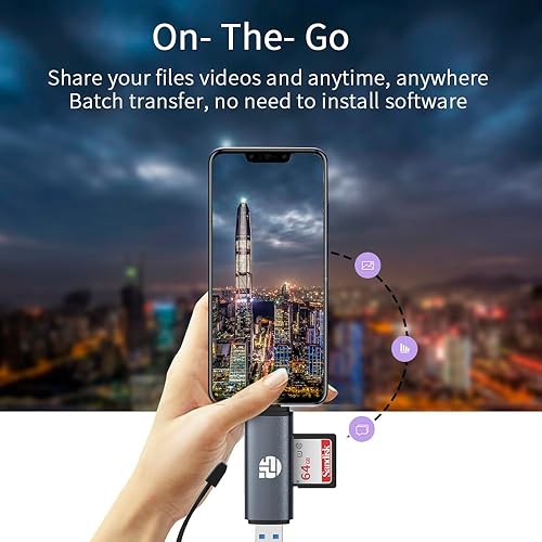 Miniatura 3 de Lector de tarjetas SD USB C Adaptador de lector de tarjetas de memoria USB 3.0, para adaptador de tarjeta de memoria SDMicro sd para tarjetas