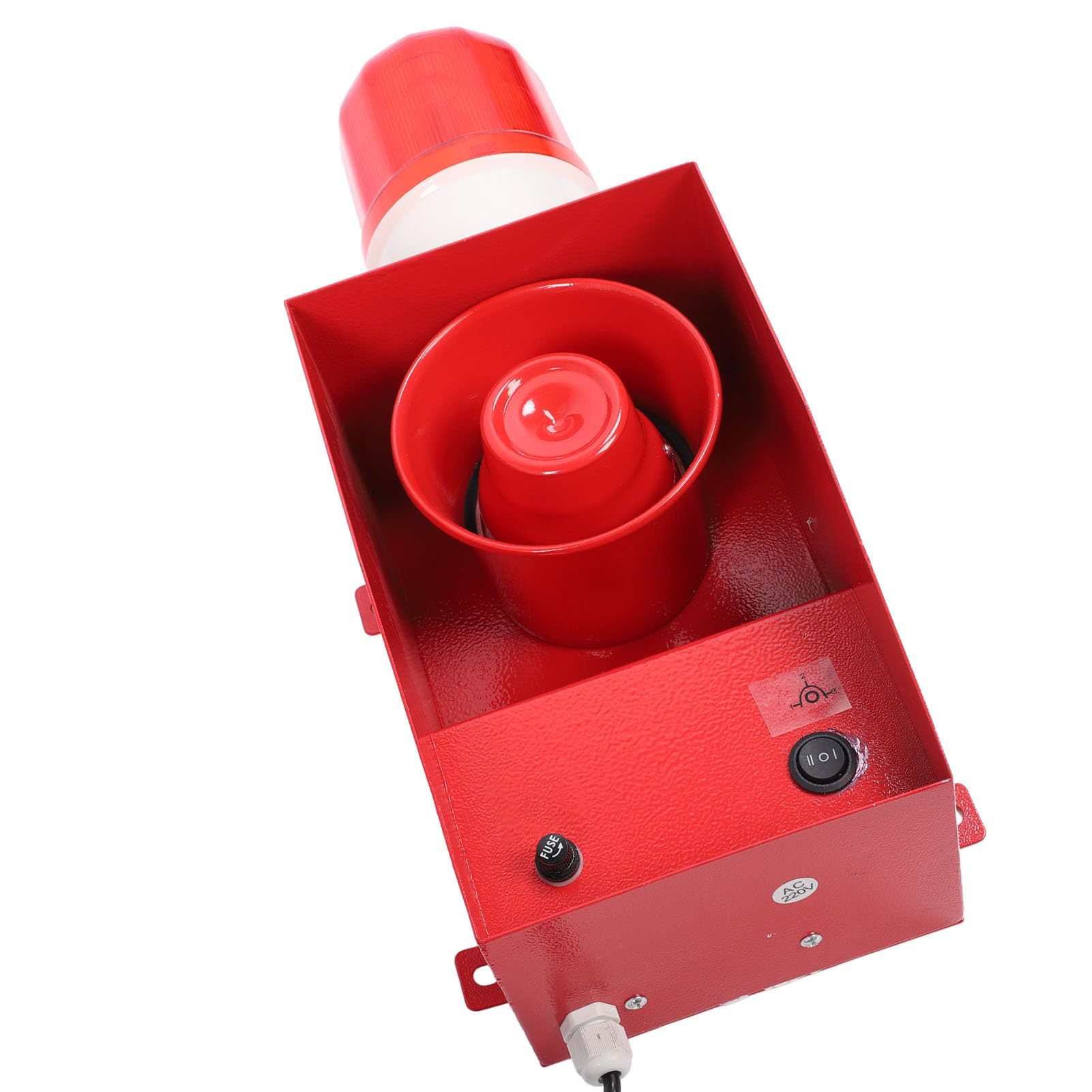 Luz estroboscópica de Sirena Industrial con Enchufe Estadounidense de 110 V con Alarma de Audio de 120 DB y Advertencia Visual - Modos de Sonido y Volumen Ajustables - A Prueba de