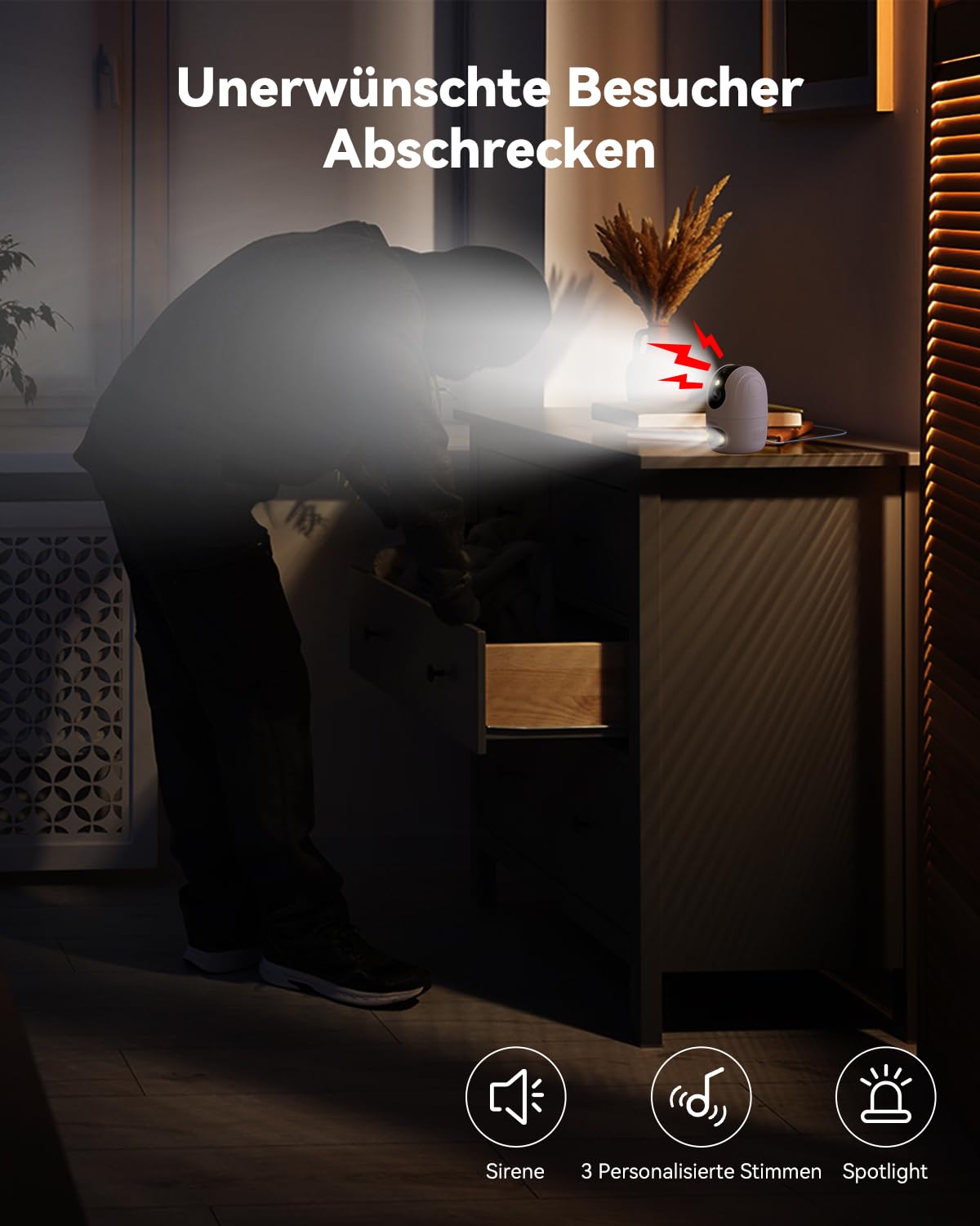 Imou 4MP Dual Kameras Überwachungskamera Innen mit Person/Haustiererkennung, 2.4GHz/5GHz WiFi, 360° PTZ WLAN Überwachungskamera Innen, Farbnachtsicht, Auto Tracking, 2-Wege-Audio,Sirene,One Touch Call