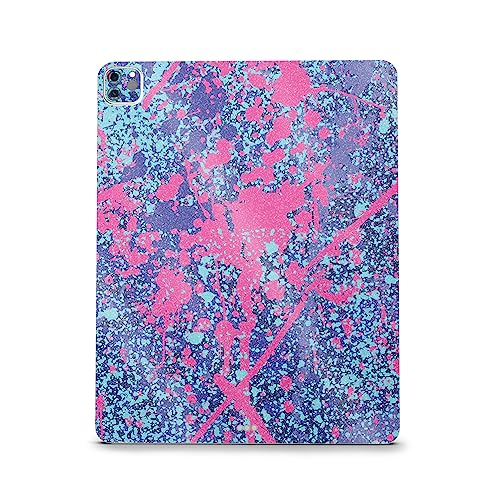 Image of MightySkins Carbon Fiber Skin Compatible with Apple iPad Pro 12.9 inch M2 6th Gen (2022) Full Wrap Kit - Vibrant Splatter | Protective Durable Textured Carbon Fiber Finish | Easy to Apply Made in The USA