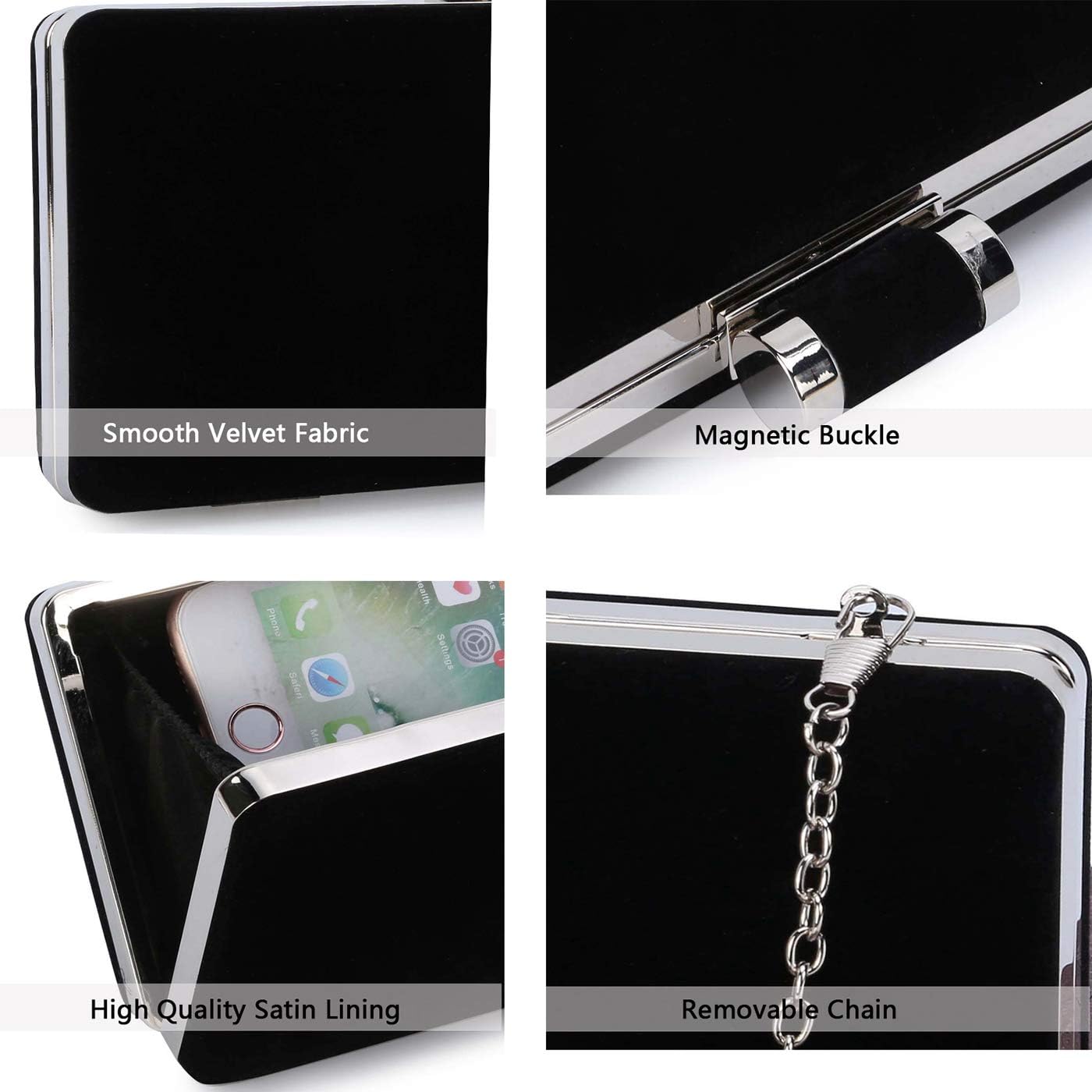Selighting Elegant Velvet Clutch Evening Bags for Women Formal Wedding Party Clutch Purse Prom Cocktail Handbags - Image 5