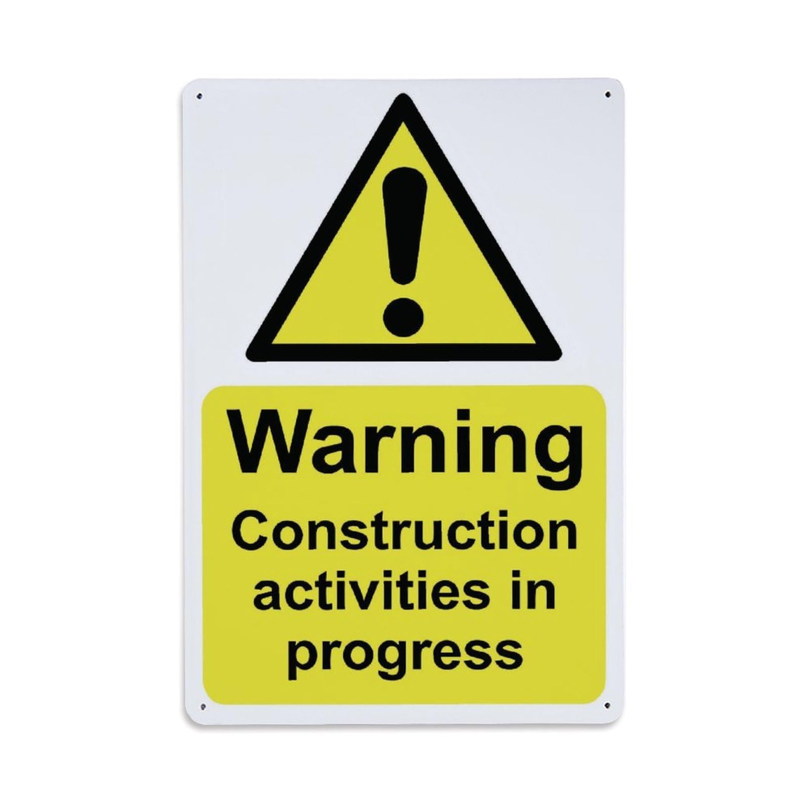 Construction In Progress Warning Sign Plaque Vintage Aluminium Metal Sign, Retro Wall Decor for Home, Bar, Garage & Farmhouse 30x20cm