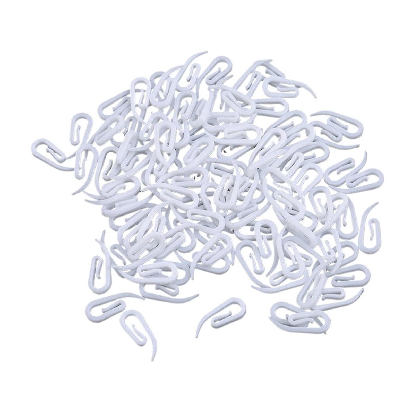 Curtain Hooks 200PCS Curtain Hanging Hooks Ring Window Hanger White Plastic Hook For Home Office Accessories