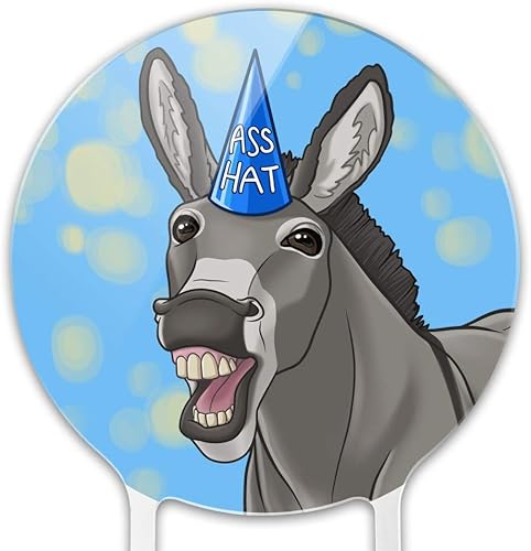 Miniatura 3 de Sombrero de acrílico con diseño de burro divertido para decoración de fiesta para boda, aniversario, cumpleaños, graduación