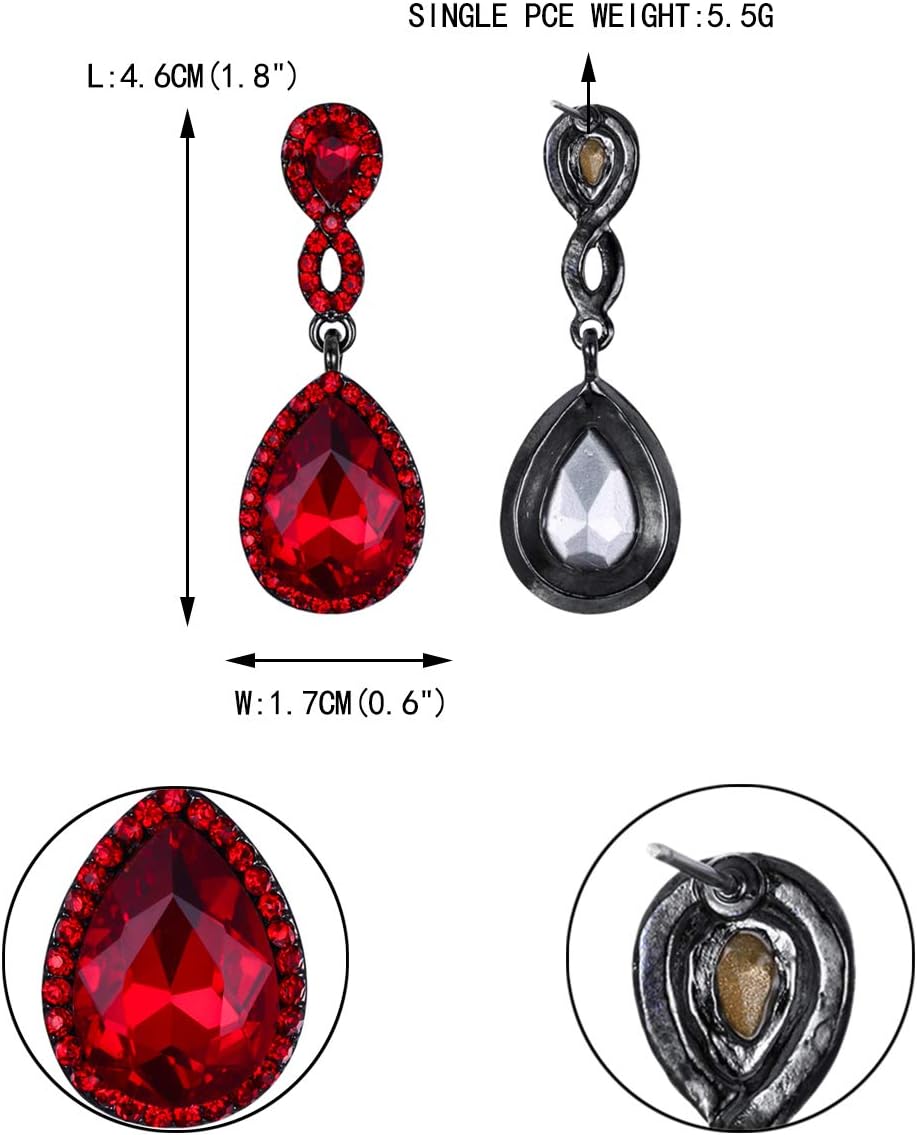 EVER FAITH Women's Rhinestone Crystal Elegant Wedding 8-Shaped Teardrop Pierced Dangle Earrings Clear - Image 5