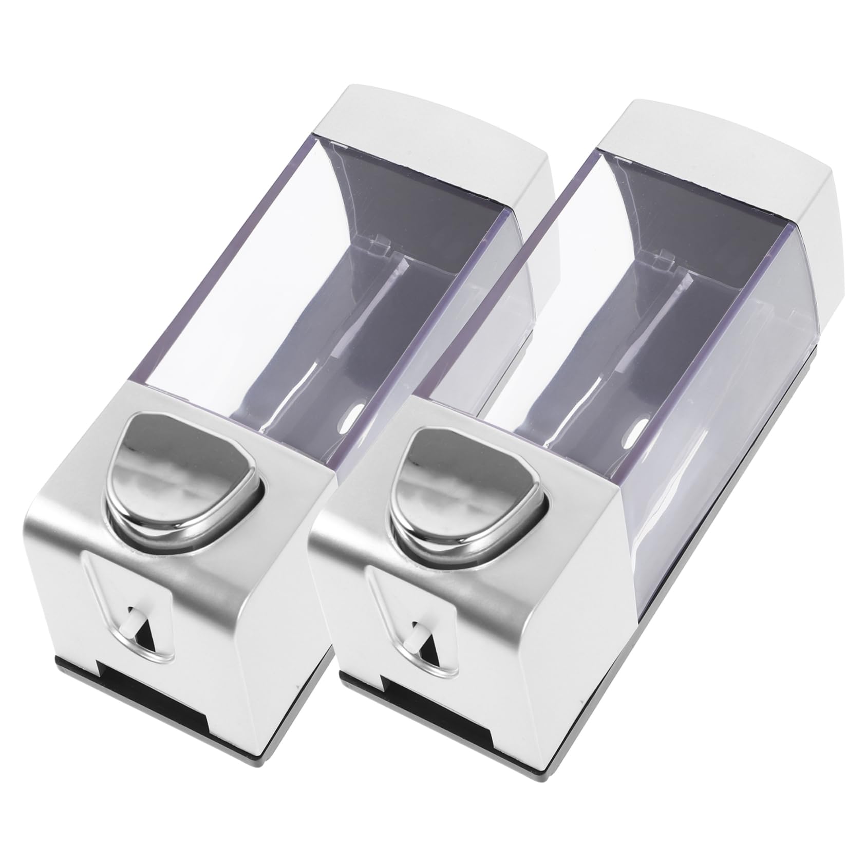 BESTYASH 2Pcs Wall Mounted Soap Dispenser Transparent Pressed Liquid Container for Bathroom and Kitchen Easy Push Design Modern Style No Leakage Convenient Refill