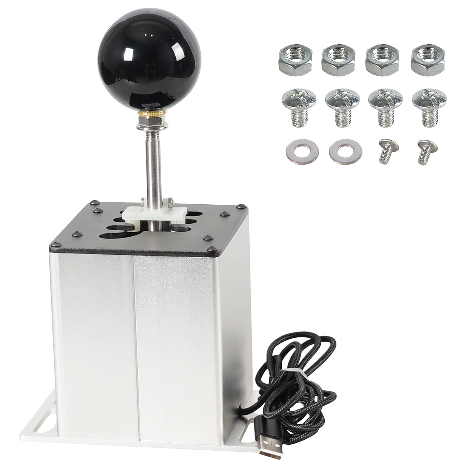 GSTP PC USB Simulator Shifter Compatible with G29 G27 G25 G920 T300RS/GT Steering Wheel Sequential H Gear Shifter Compatible with ATS ETS Dust WRC Sim Racing Games 6+R Silver