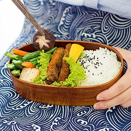 Dody Wooden Lunch Boxes, Japanese Traditional Natural Square Wooden Lunch Containers Women's Men's Adult Kids Wood Bento Box With Spoon Fork Kit And Storage Bag #TOP4