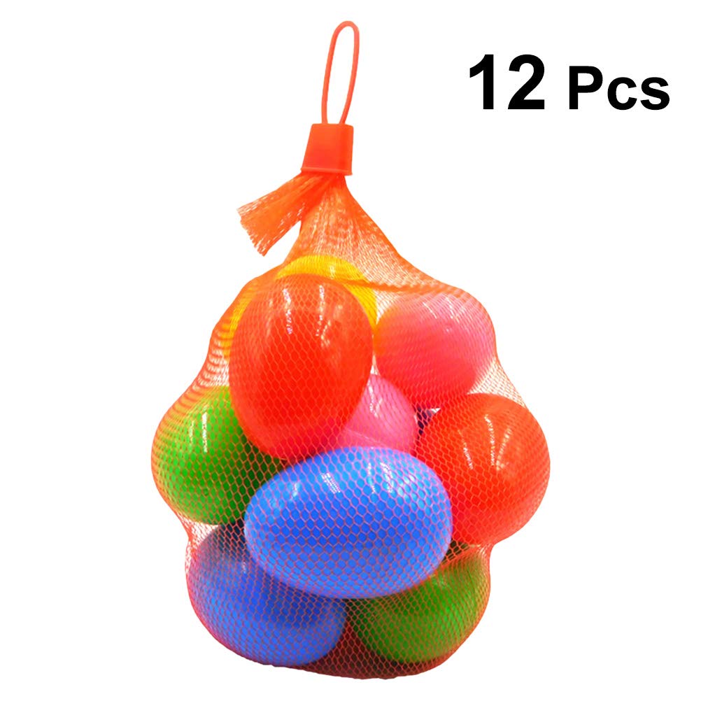 Amosfun Easter Eggs Easter Decoration DIY Easter Gift Plastic Fillable Easter Eggs Fillers Hunting Game Stuffer Easter Party Favours 12 Pieces (Mixed Colours)