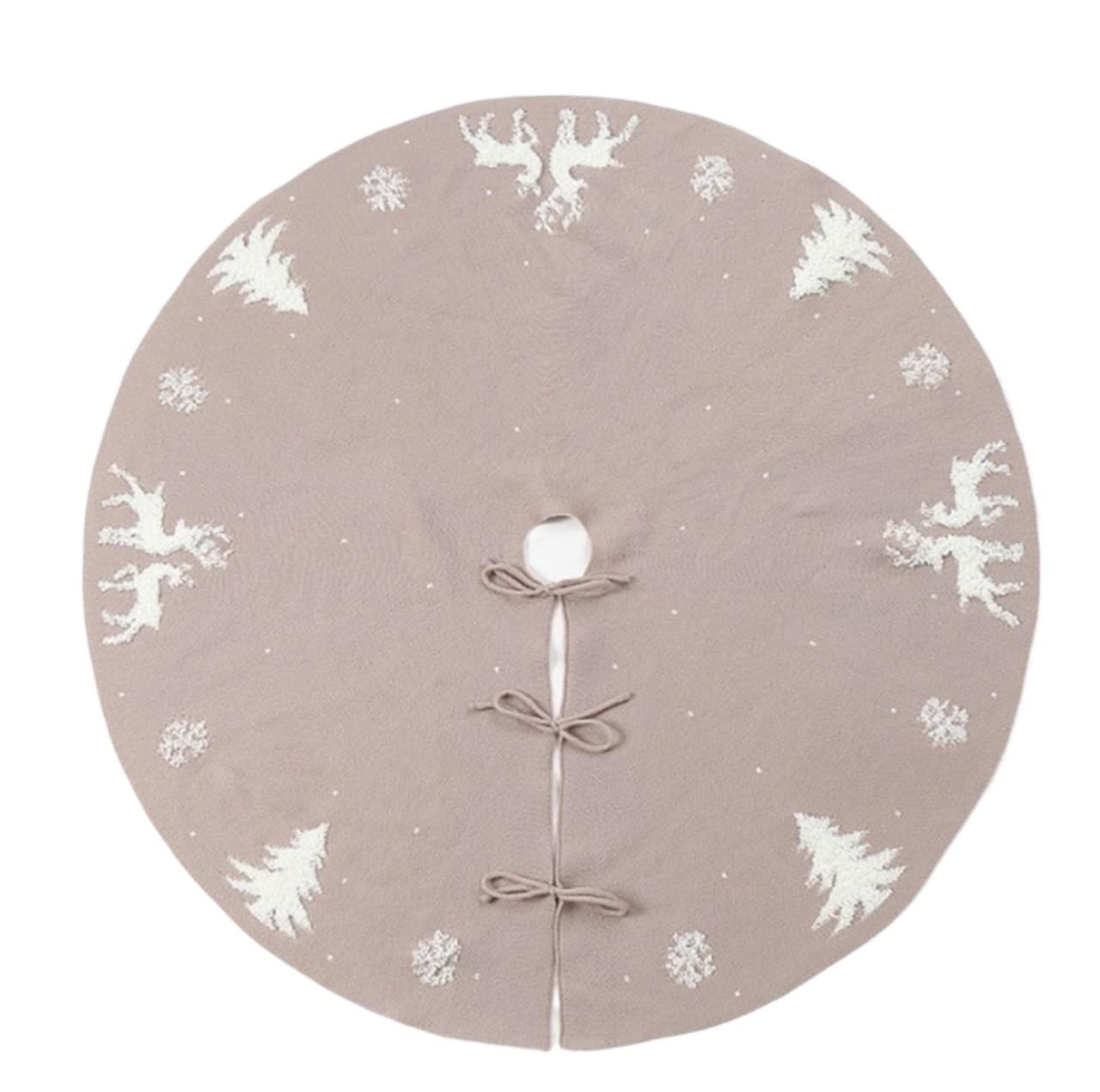Tapis Sapin de Noel Jupe d'arbre De Noël Tricotée De 48 Pouces, Luxe pour Les Décorations De Maison De Fête De Vacances De Noël Vacances Rustiques Tapis(B)