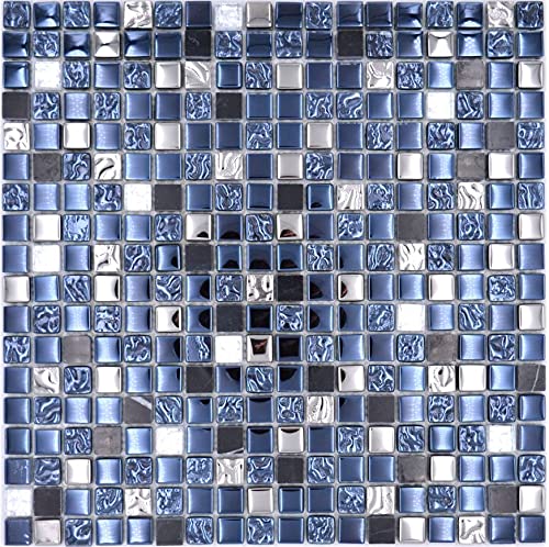 Mosaïque en verre naturel EP noir argenté pour rénover un mur abîmé facilement