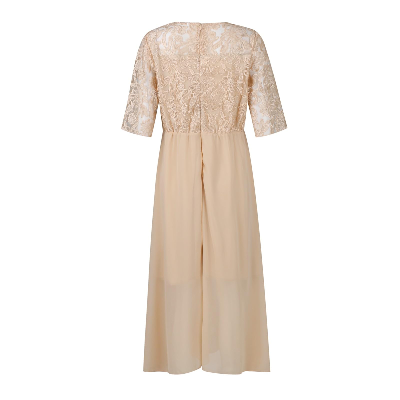 Abendkleider Elegant Für Hochzeit Kleid Festliche Kleider Chiffon Abendkleid Lang Abschlusskleid Spitze Chiffonkleid Frauen Festkleid A Linie Ballkleider Lochstickerei Cocktailkleid Schwingen