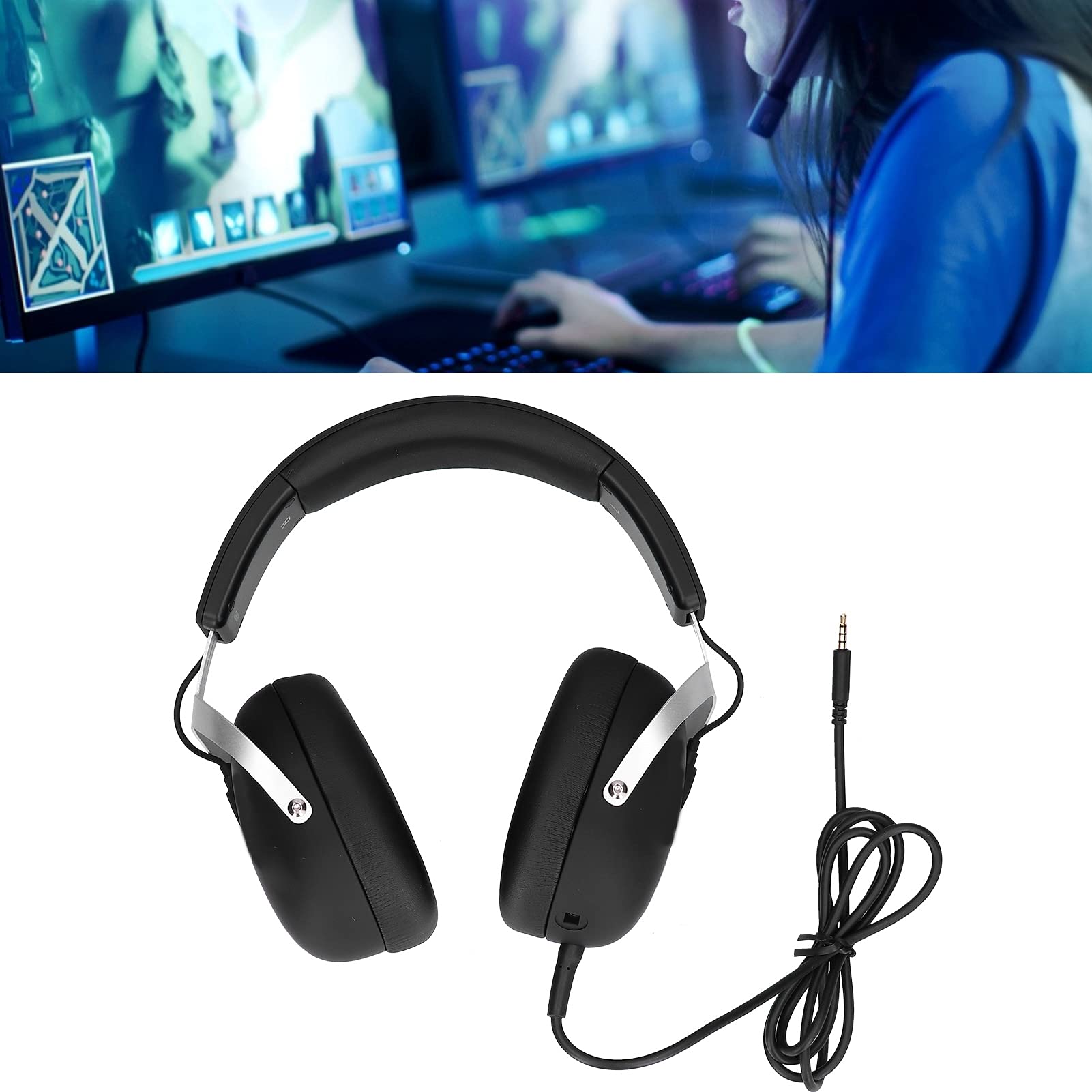 Cuffie da Gioco Over-ear con Scheda USB 7.1 e Microfono con Cancellazione del Rumore per Giochi su PC, Design Ergonomico, Microfono Collegabile