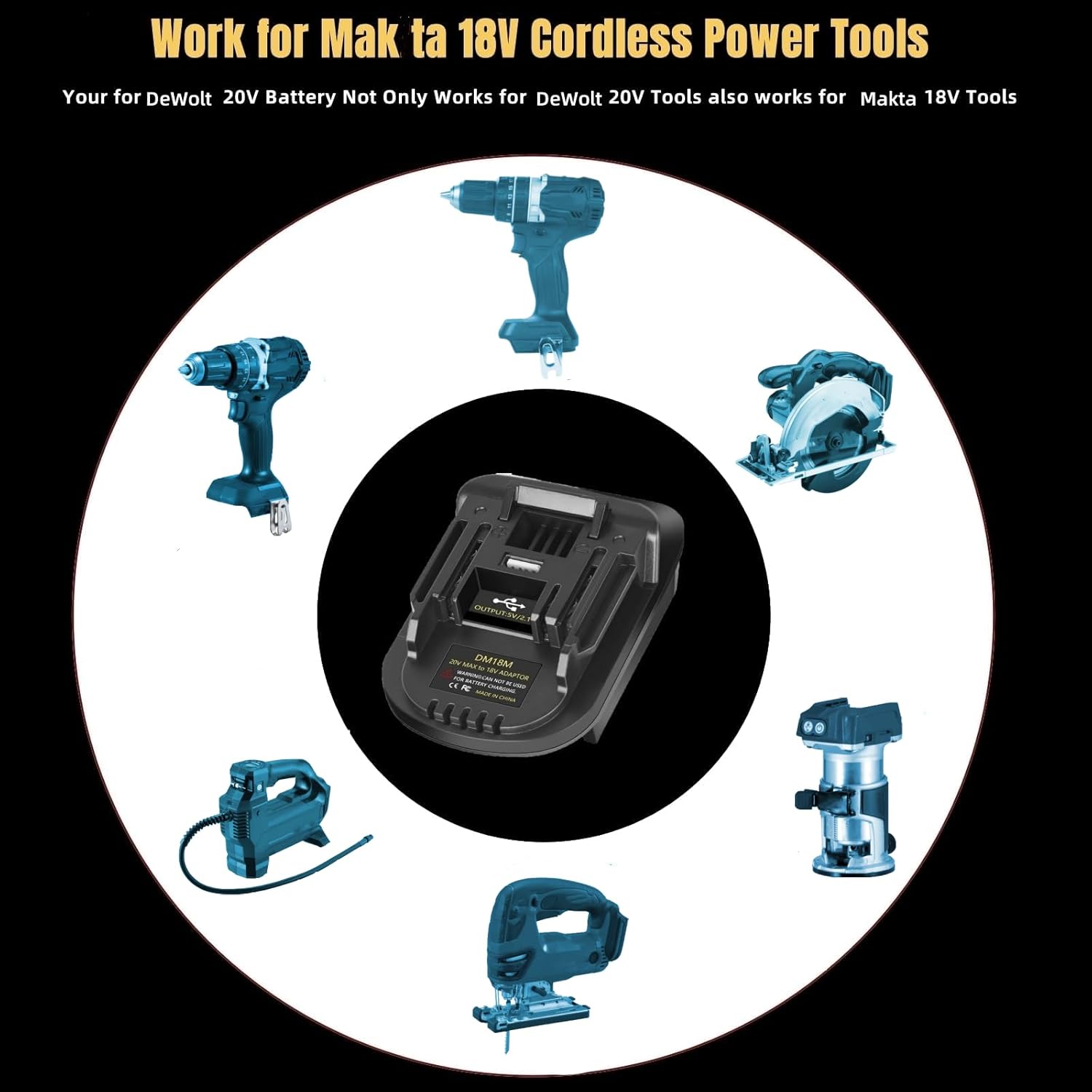for Milwaukee to for Makita Battery Adapter (for M18 Battery Work for Makita 18V Tool)