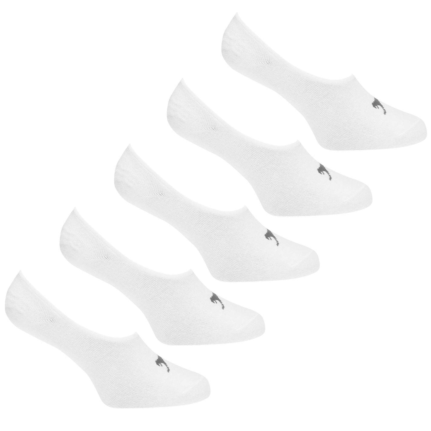 Slazenger Womens Invisible 5 Pack Socks White Ladies 4-8