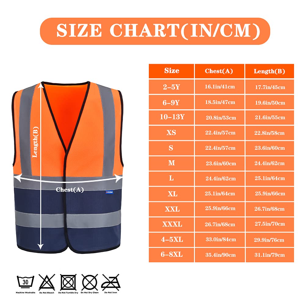 AYKRM Chaleco de seguridad Reflectante Alta visibilidad Ropa de trabajo chaleco Seguridad Chaleco de Trabajo