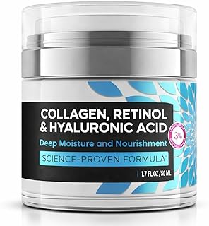 Collagen Retinol Hyaluronic Acid Face Cream 50 mL | Day & Night Moisturiser | Deep Hydration + Smooth Skin | Skincare Cream