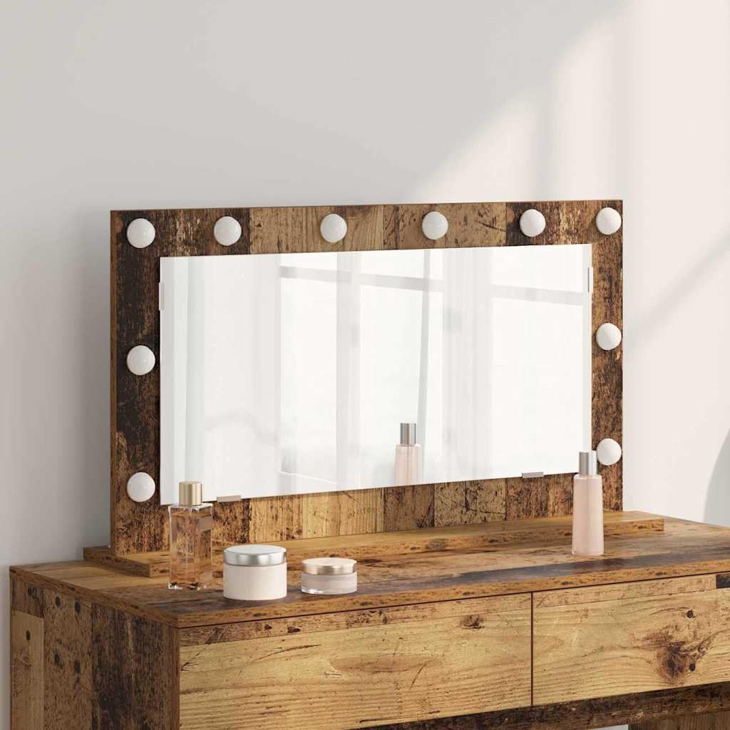 Lustro łazienkowe z oświetleniem LED, z przyłączem USB, prostokątne, do sypialni i łazienki, 80 x 45 x 18 cm