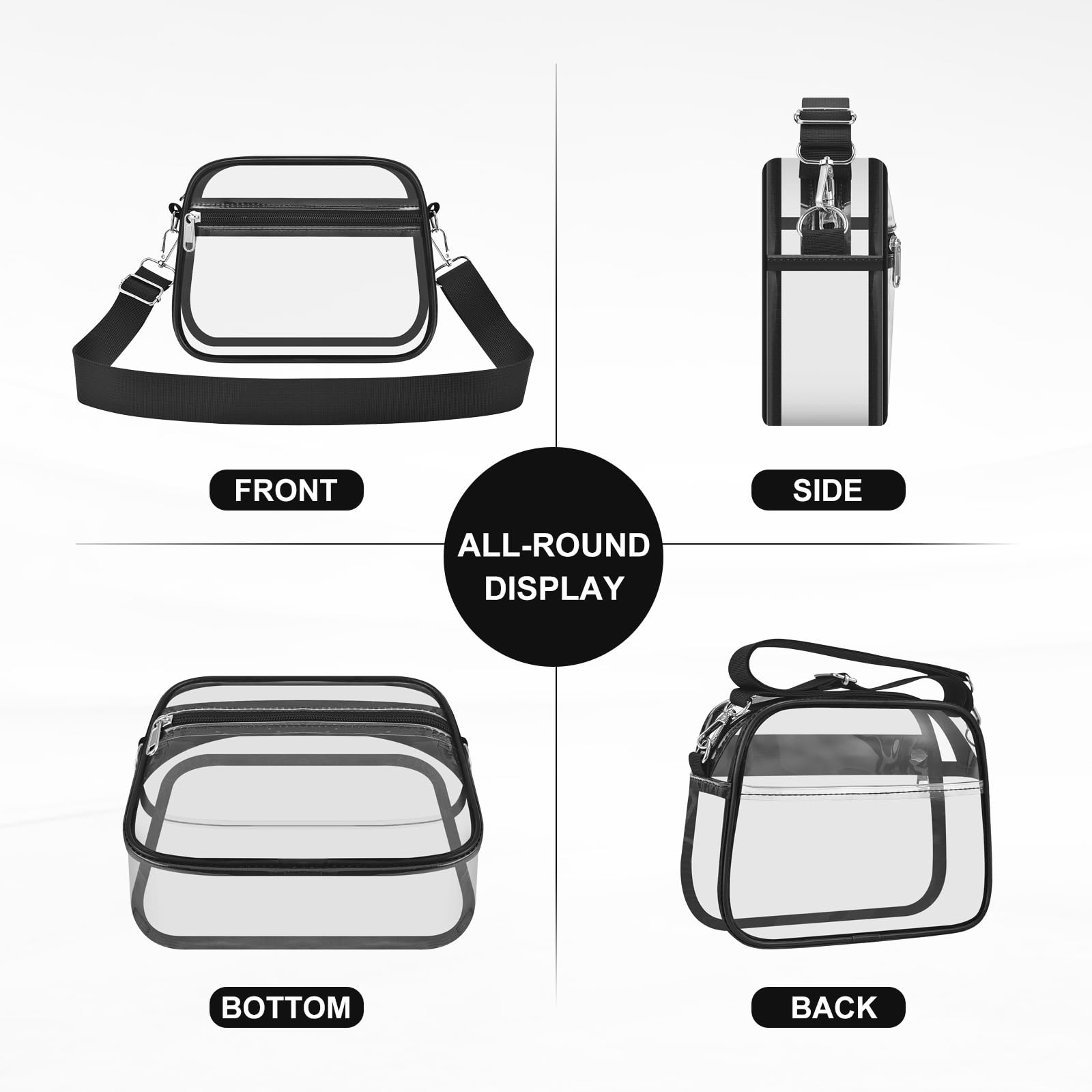 Clear Bag for Stadium Events Clear Sports Fan Handbags Purses with Adjustbale Strap for Concerts Festivals Game Day - 5