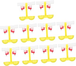 Happyyami 10pcs Automatic Poultry Waterer Nipples with Ball Valve Drinking Cups for Chickens Ducks Quail Compact Hanging Design for Clean Fresh Water