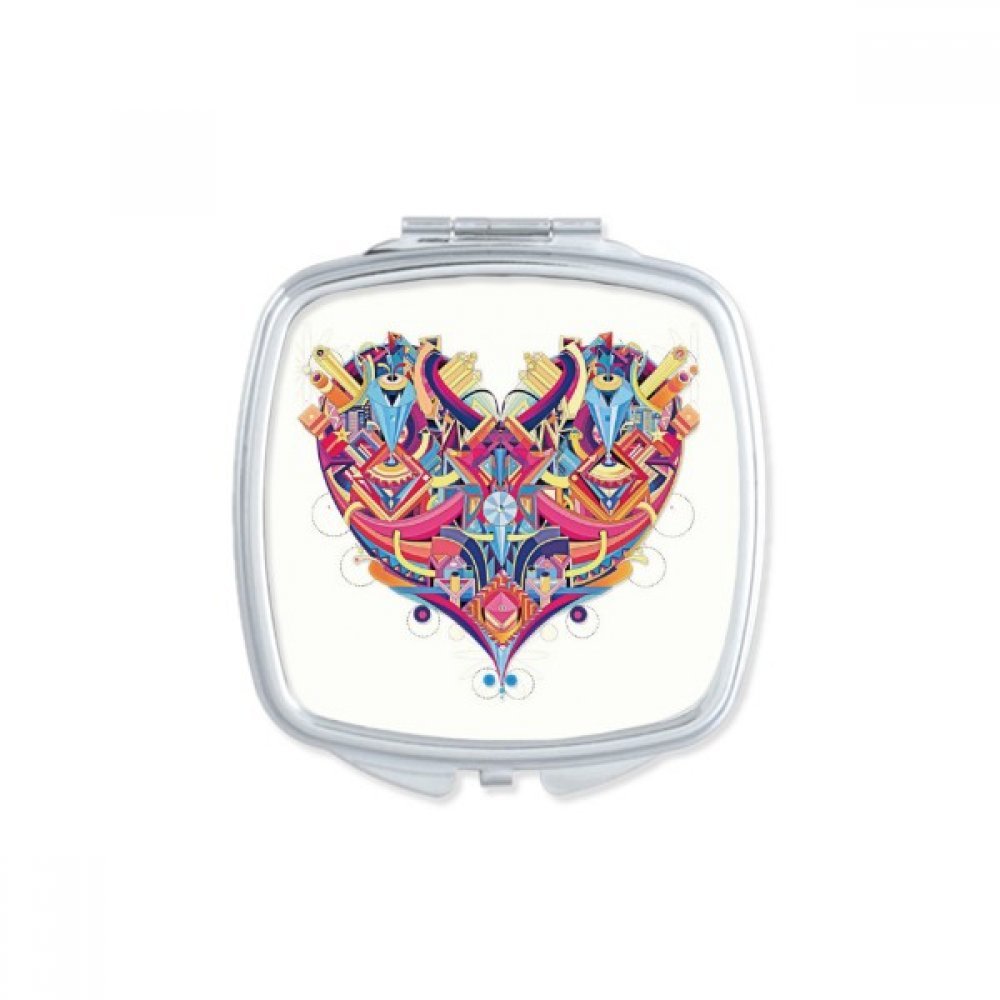 Miroir de poche à la main as de pique pour sac