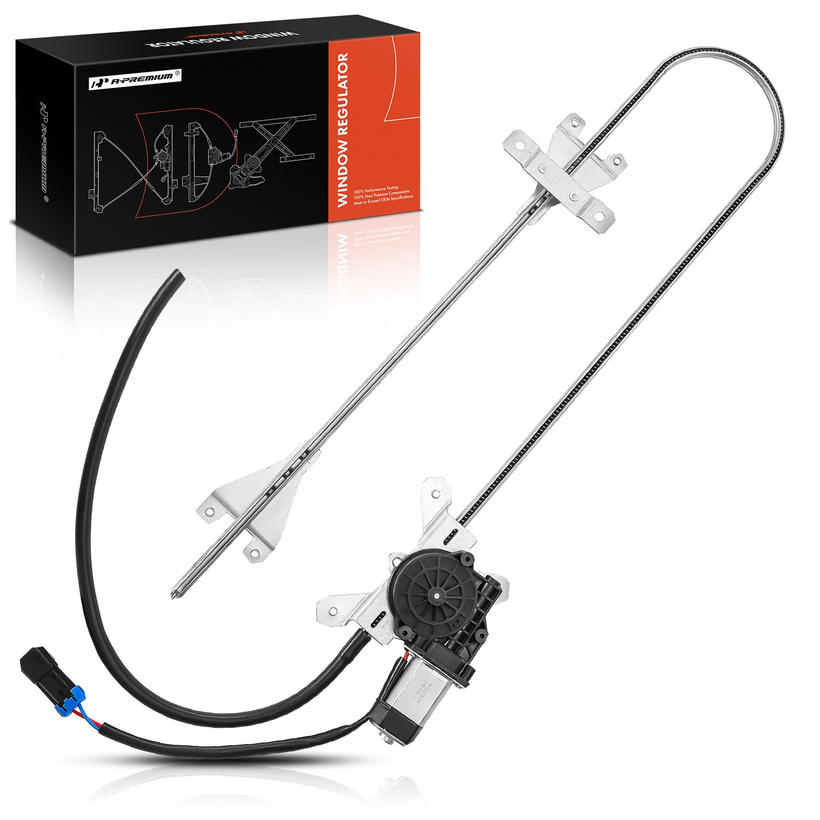 A-Premium Electric Power Window Regulator with 2-Pin Motor Compatible with Kenworth T600 1999 2000 2001 2002 2003 2004, Front Left Driver Side,