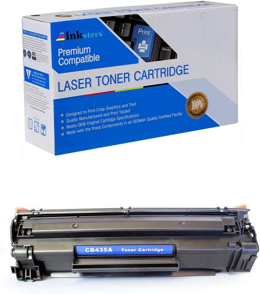 Inksters of America Compatible Black Toner Cartridge Replacement for HP 35A (CB435A) - Compatible with LaserJet P1002 P1003 P1004 P1005 P1006 P1009