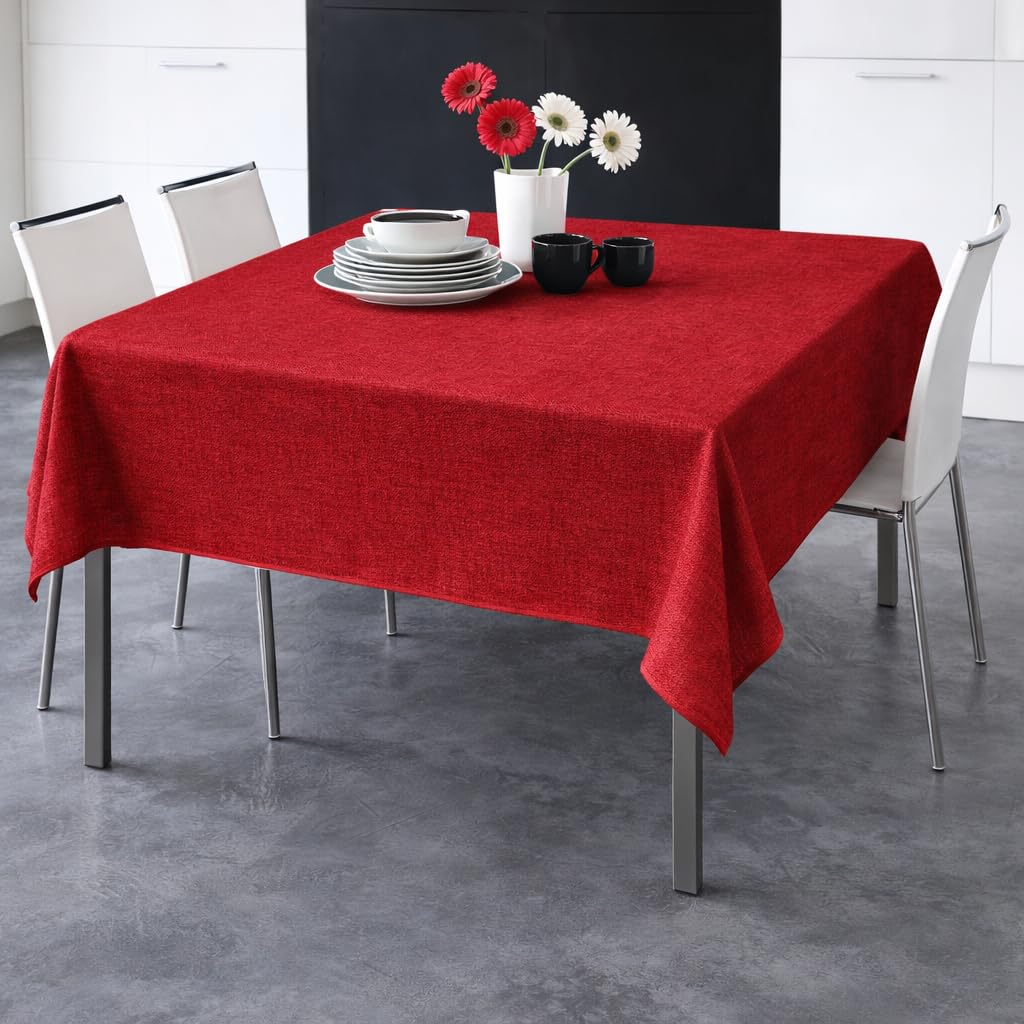Nappe LINEN rectangulaire bordeaux 140x360 cm polyester lavable