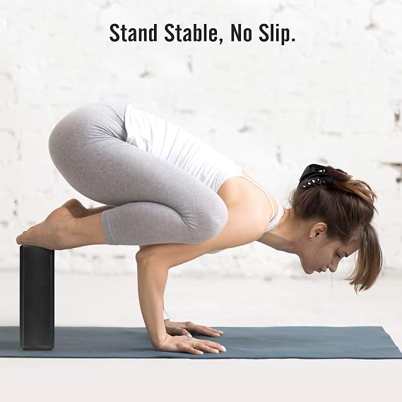 MoKo Thin Yoga Blocks 2 Pack, 9 x 6 x 3 High Density EVA Foam Yoga Block Exercise Bricks, Eco Friendly & Lightweight, Increase Flexibility & Balance, Great for Stretching & Holding Poses