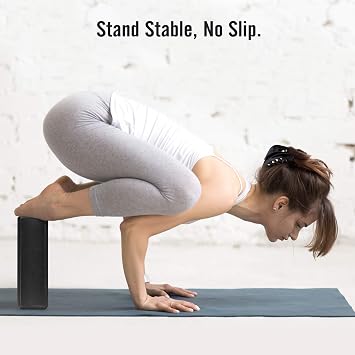 MoKo Thin Yoga Blocks 2 Pack, 9 x 6 x 3 High Density EVA Foam Yoga Block Exercise Bricks, Eco Friendly & Lightweight, Increase Flexibility & Balance, Great for Stretching & Holding Poses