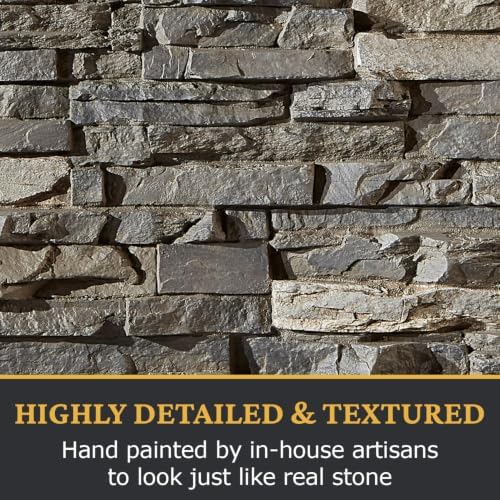 AZ Faux High-Density Polyurethane Faux Stone Flush Outside Corner for Interior and Exterior Decor | Stacked Stone Outside Corner | Sedona | Warm Pewter - 5