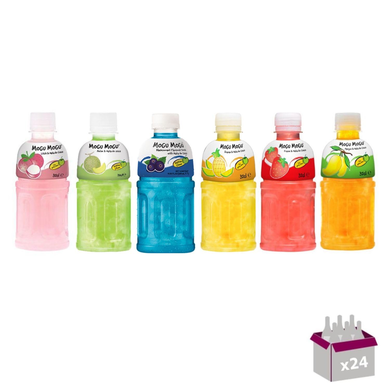 Mogu Mogu - Litchi - Melón - Grosella - Piña - Fresa - Mango - 24x32cl